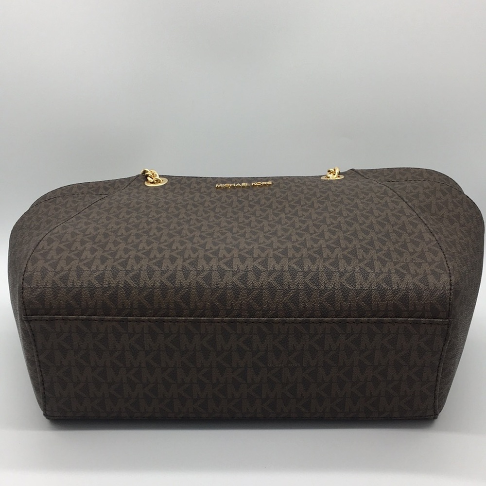 MICHAEL KORS LG CHAIN SHLDR TOTE BROWN 35F8GTVE7B NWT - Picture 9 of 16